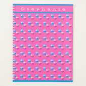 Aangepaste  roze en blauwe cupcake planner (Voorkant)