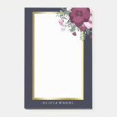Aangepaste roze en blauwe Floral Post-it® Notes (Voorkant)