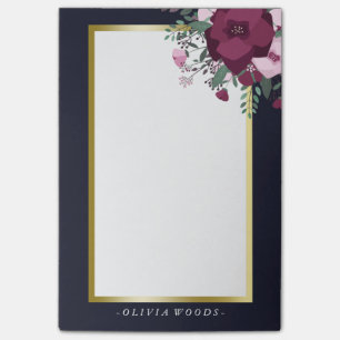 Aangepaste roze en blauwe Floral Post-it® Notes