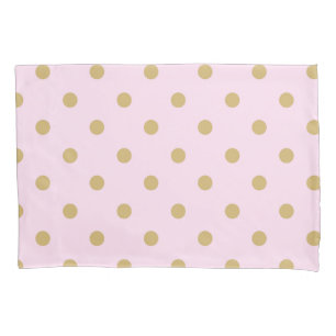 Aangepaste roze en goudpoka-punten kussensloop