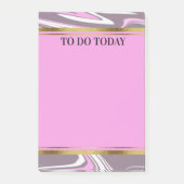 Aangepaste roze en grijze Waterverf Marmer 4x6 Post-it® Notes (Voorkant)