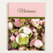  Aangepaste roze en olijfolie Hellebore Planner (Voorkant)