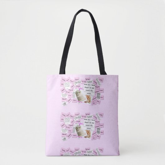 Aangepaste roze en witte bruiloft Canvas tas (Voorkant)