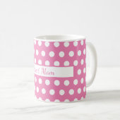 Aangepaste roze en witte Polka Dot Mok (Voorkant rechts)