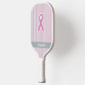Aangepaste roze- en zilverstrips pickleball paddle (Links)