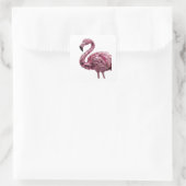 Aangepaste Roze FLAMINGO Cadeausticker Vierkante Sticker (Tas)