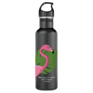 Aangepaste roze Flamingo Destination bruiloft Waterfles