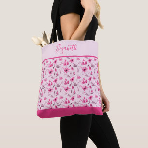 Aangepaste roze Floral Bridesmaid Wedding party Draagtas
