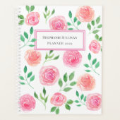 Aangepaste roze Floral Planner (Voorkant)