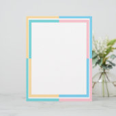 Aangepaste Roze Geel Blauw Groen Blank Sjabloon Briefhoofd (Staand voorkant)