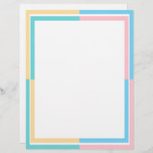 Aangepaste Roze Geel Blauw Groen Blank Sjabloon Briefhoofd (Voorkant / Achterkant)