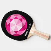 Aangepaste roze gemstone ping pongpeddel tafeltennisbatje (Zijkant)