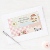 Aangepaste Roze Geruite Sticker met Floral Design  (Envelop)
