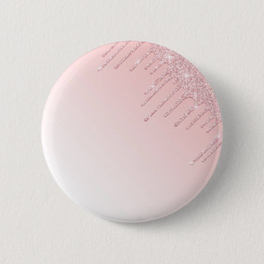 Aangepaste roze glitterknop ronde button 5,7 cm (Voorkant)