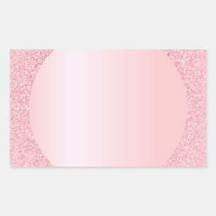 Aangepaste Roze Goud Glitter Lege Trendy Sjabloon Rechthoekige Sticker