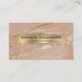 Aangepaste Roze Goud Marmeren Glitter Chic Profess Visitekaartje (Voorkant)