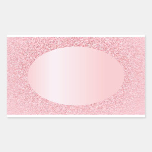 Aangepaste Roze Gouden Glitter Lege Trendy Sjabloo Rechthoekige Sticker