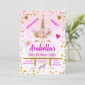 Aangepaste roze, gouden sterren kaart (Staand voorkant)