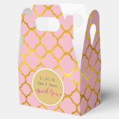 Aangepaste roze goudmakerverpakking met Quatrefoil Bedankdoosjes (Geopend)