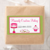 Aangepaste roze & groene bakkerij label (Insitu)