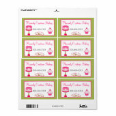 Aangepaste roze & groene bakkerij label (Full Sheet)