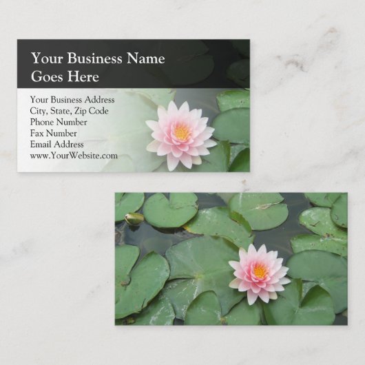 Aangepaste roze/groene Lily Pad Visitekaartje (Voorkant / Achterkant)
