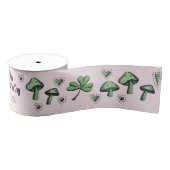 Aangepaste Roze & Groene Shamrock Hart & Paddensto Grosgrain Lint (Spoel)