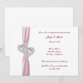 Aangepaste Roze Harten Engagement Party uitnodigin Kaart (Voorkant / Achterkant)
