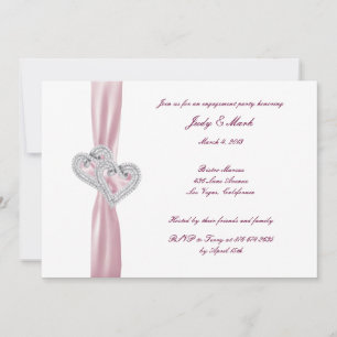 Aangepaste Roze Harten Engagement Party uitnodigin Kaart