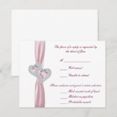 Aangepaste Roze Harten Reactiekaart RSVP Kaartje (Voorkant / Achterkant)