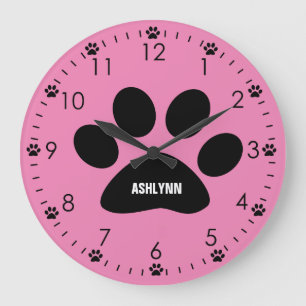 Aangepaste roze hond grote klok