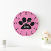Aangepaste roze hond grote klok (Huis)