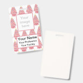 Aangepaste roze keramische kerstbomen - badge (Voor- en achterkant)