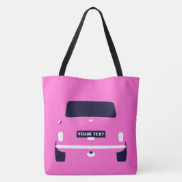 Aangepaste roze, klassieke minikaart canvas tas