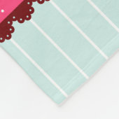 Aangepaste roze koekjesmint blauwe achtergrond fleece deken (Hoek)