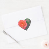 Aangepaste roze koraal Roos Vloeren tuin Hart Sticker (Envelop)