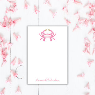 Aangepaste Roze Krab, Kust Kladblok Post-it® Notes