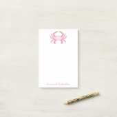Aangepaste Roze Krab, Kust Kladblok Post-it® Notes (Op bureau)