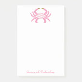 Aangepaste Roze Krab, Kust Kladblok Post-it® Notes (Voorkant)