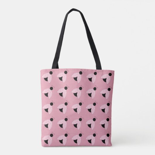 Aangepaste roze ladybug-tas draagtas (Achterkant)