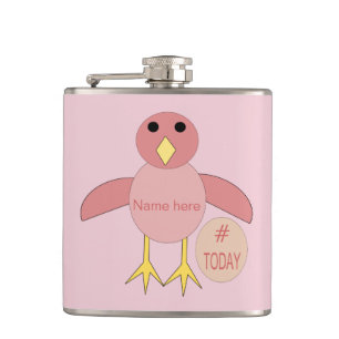 Aangepaste roze meisekuikerfles heupfles