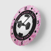 Aangepaste Roze Meisjes Voetbal Bal Ronde Klok (Hoek)