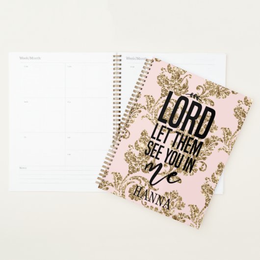 Aangepaste roze Motivatie planner voor roze goud (Display)