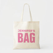 Aangepaste roze naam tote bag (Voorkant)