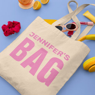 Aangepaste roze naam tote bag