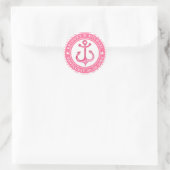 Aangepaste roze neautical Anchor Wedding Stickers (Tas)