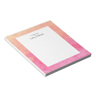 Aangepaste roze oranje Waterverf Blocnote