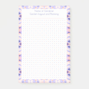Aangepaste roze Paarse Dot Grid Garden Layout Plan Post-it® Notes