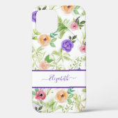 Aangepaste roze Paarse Floral Case-Mate iPhone Case (Achterkant)