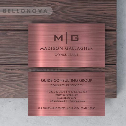 Aangepaste Roze Paarse Metalen Stijl Professional Visitekaartje